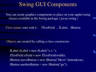 Swing GUI Components