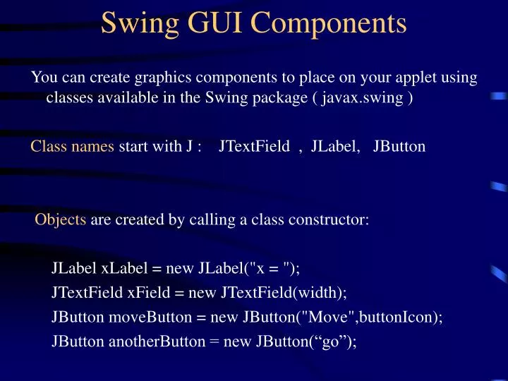 swing gui components