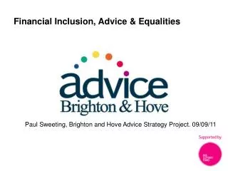 Financial Inclusion, Advice &amp; Equalities
