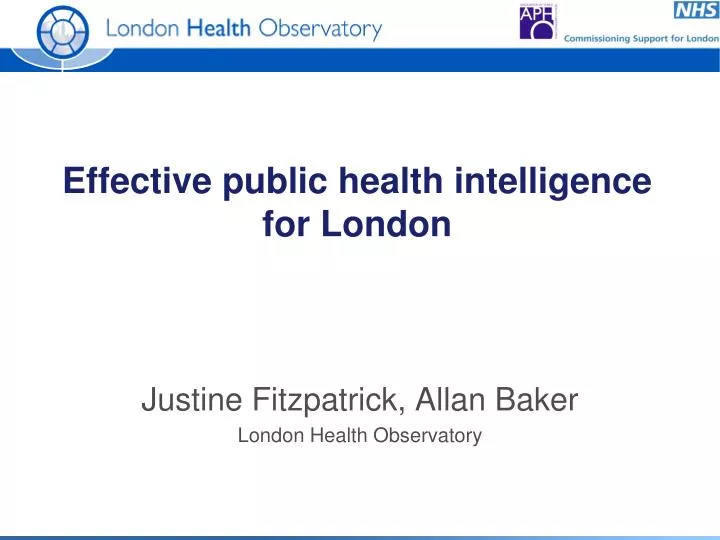 effective public health intelligence for london