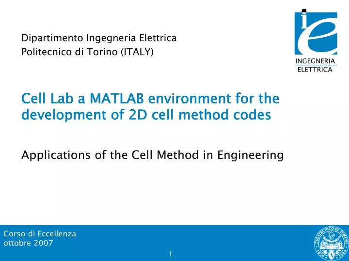 cell lab a matlab environment for the development of 2d cell method codes