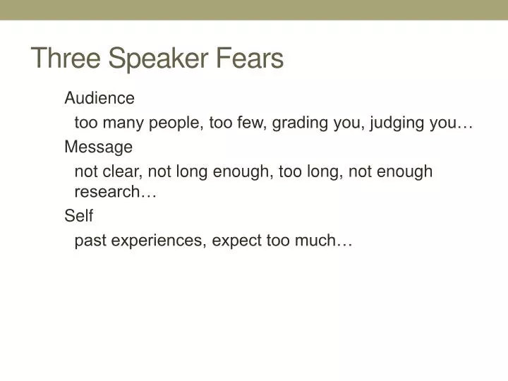 three speaker fears