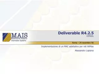implementazione di un mac adattativo per reti wimax alessandro lapiana