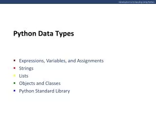 Introduction to Computing Using Python