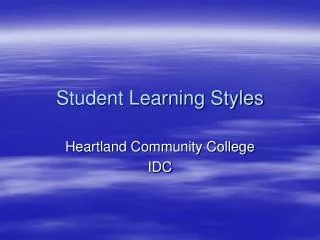 Student Learning Styles