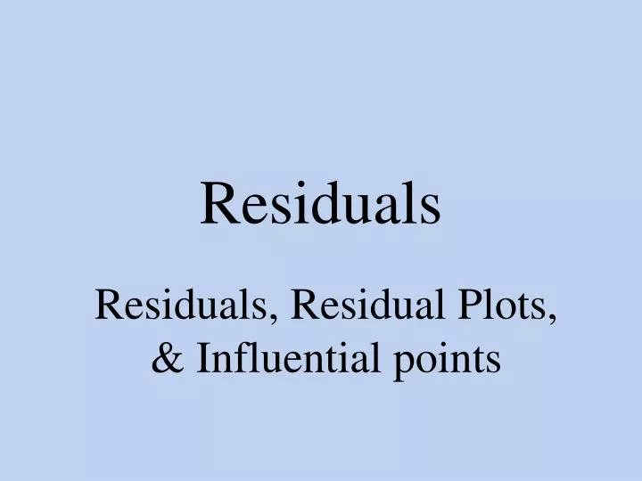 residuals