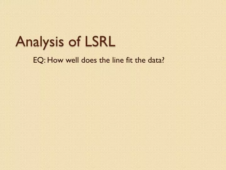 analysis of lsrl