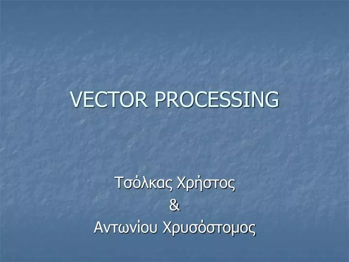 vector processing