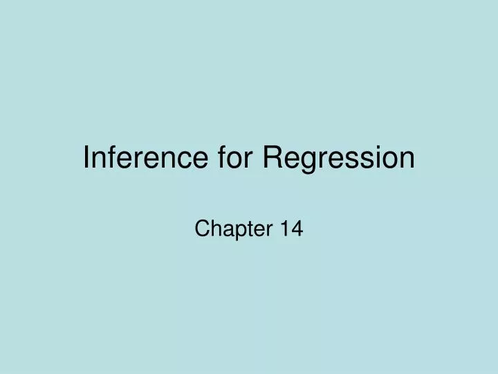 inference for regression