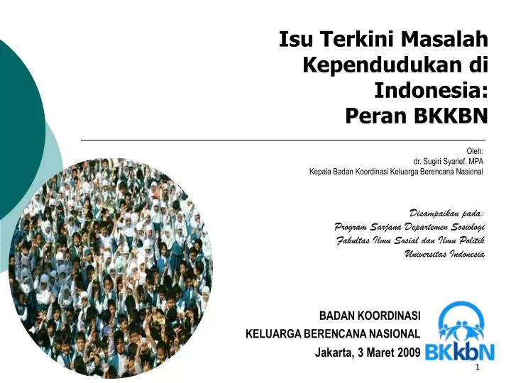 isu terkini masalah kependudukan di indonesia peran bkkbn