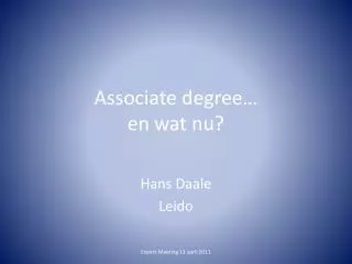 associate degree en wat nu