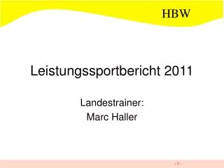leistungssportbericht 2011