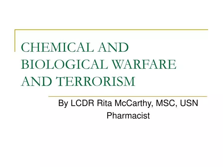 chemical and biological warfare and terrorism