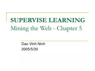supervise learning mining the web chapter 5