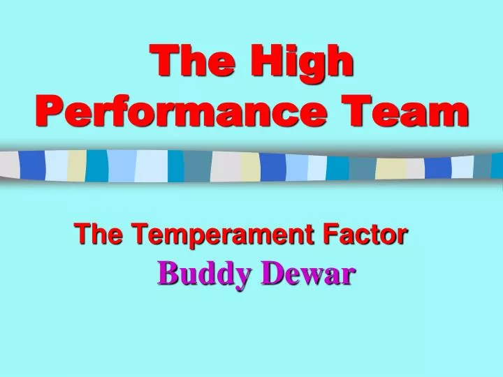 the high performance team