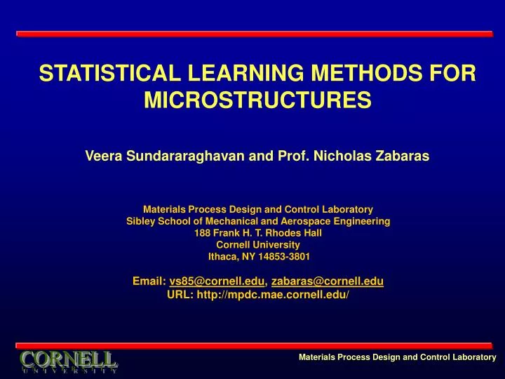 statistical learning methods for microstructures