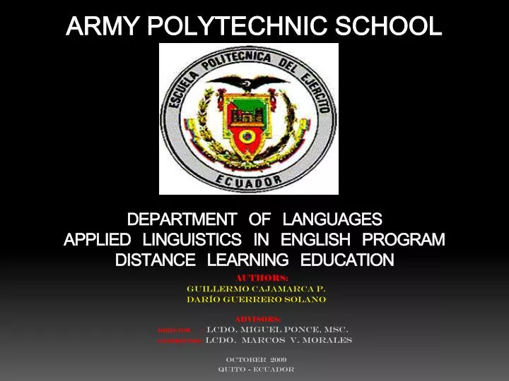 department of languages applied linguistics in english program distance learning education