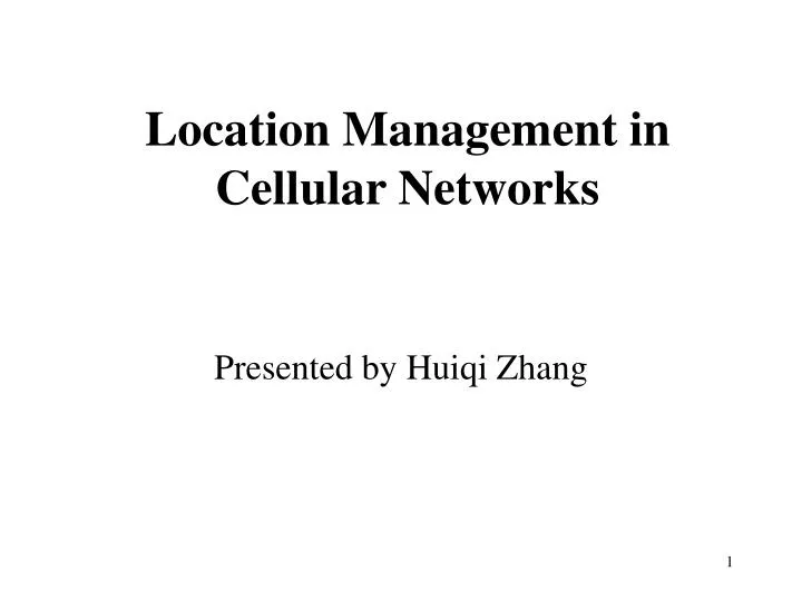 location management in cellular networks