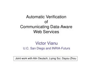 Automatic Verification of Communicating Data-Aware Web Services