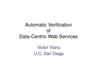 Automatic Verification of Data-Centric Web Services