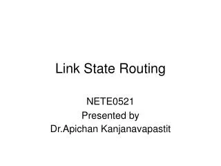 Link State Routing