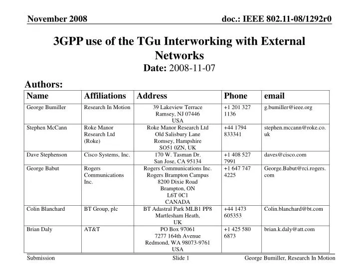 3gpp use of the tgu interworking with external networks