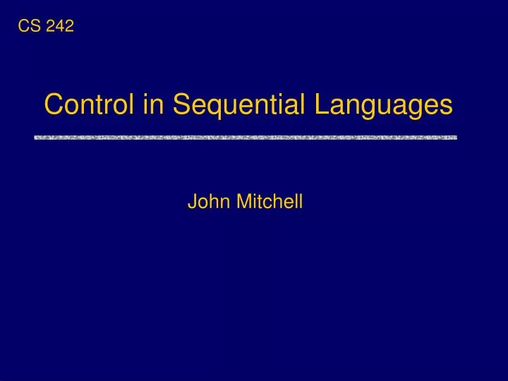 control in sequential languages