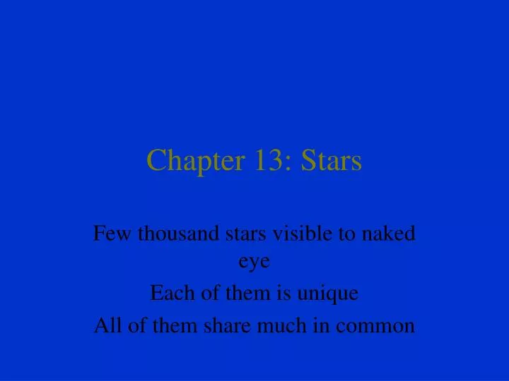 chapter 13 stars