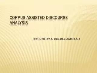 Corpus-assisted discourse analysis