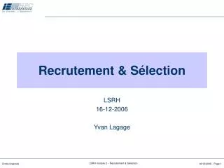 recrutement s lection