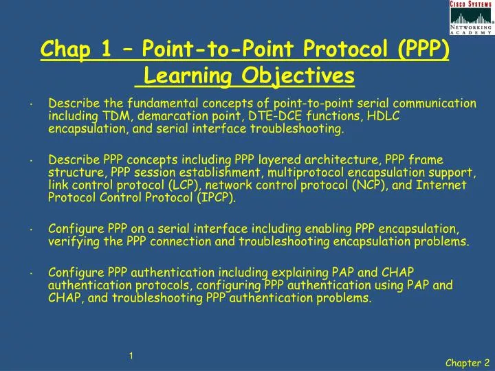 chap 1 point to point protocol ppp learning objectives