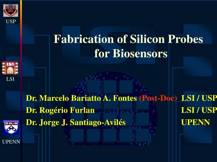 fabrication of silicon probes for biosensors