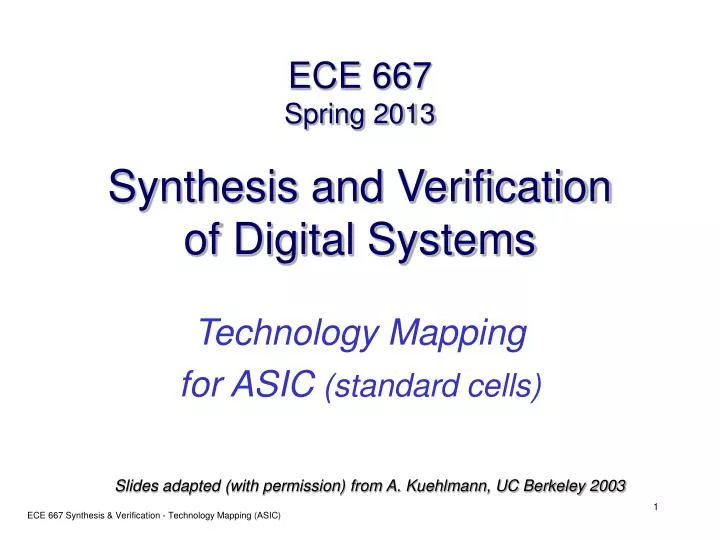ece 667 spring 2013 synthesis and verification of digital systems
