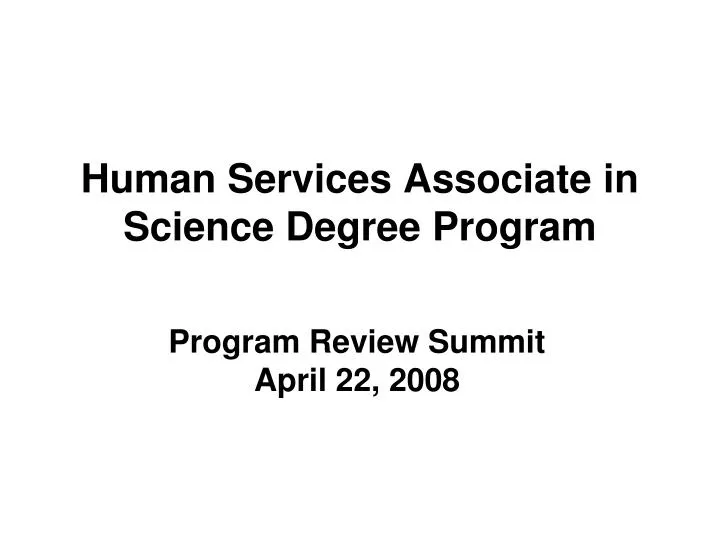 human services associate in science degree program