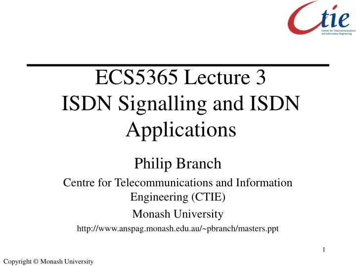 ecs5365 lecture 3 isdn signalling and isdn applications