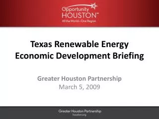 Texas Renewable Energy Economic Development Briefing