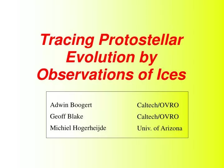 tracing protostellar evolution by observations of ices