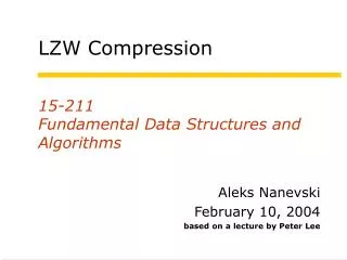 15-211 Fundamental Data Structures and Algorithms