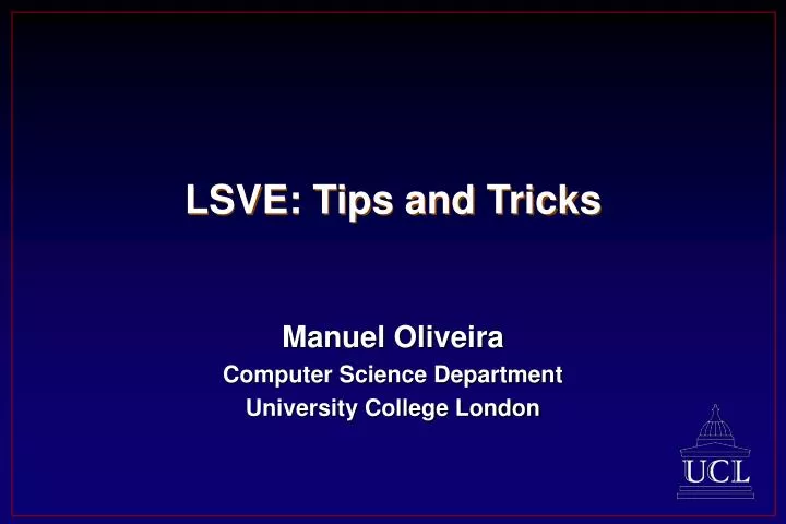 lsve tips and tricks