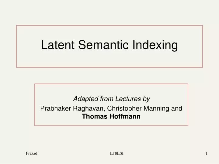 latent semantic indexing