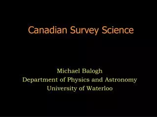 Canadian Survey Science