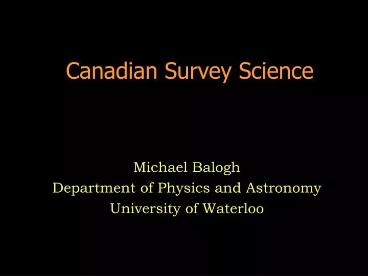 canadian survey science