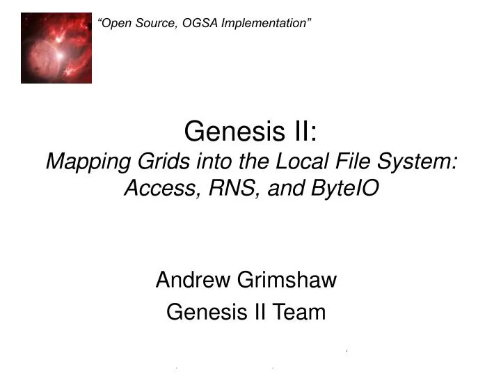 genesis ii mapping grids into the local file system access rns and byteio