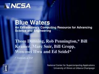 Blue Waters An Extraordinary Computing Resource for Advancing Science and Engineering