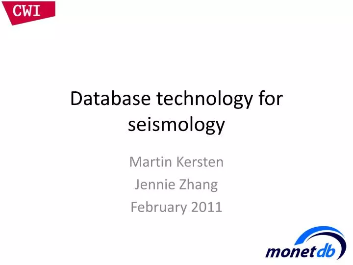 database technology for seismology