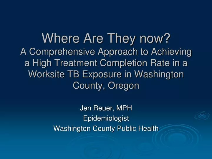 jen reuer mph epidemiologist washington county public health