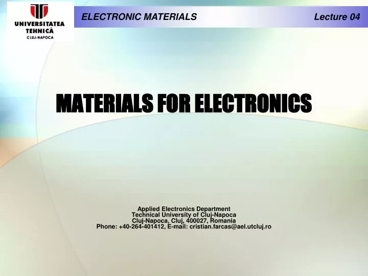 materials for electronics