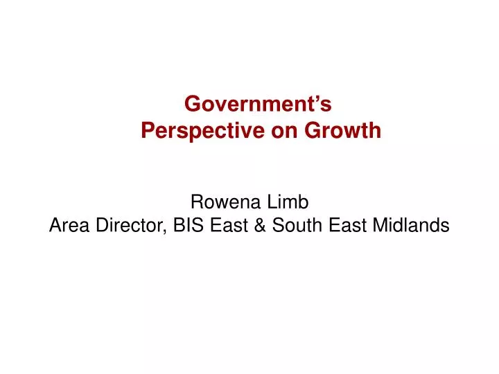 government s perspective on growth