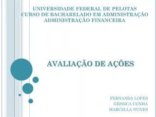 universidade federal de pelotas curso de bacharelado em administra o administra o financeira