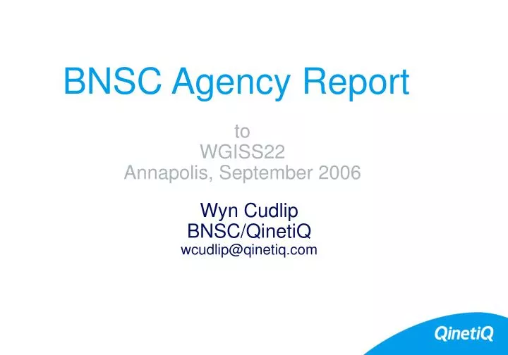 bnsc agency report